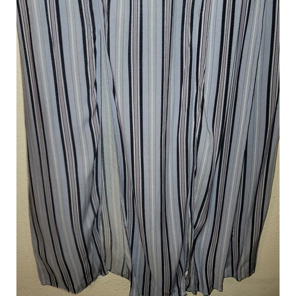 Love, Fire Nordstroms Blue Striped Double Front Slit Pencil Skirt Large Boho - Picture 2 of 4